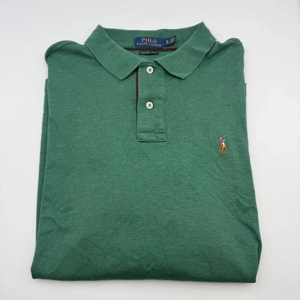 Polo Ralph Lauren long sleeve green polo cotton size XL